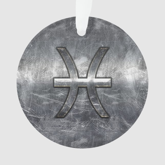 Pisces Zodiac Sign im Grunge-Stil Ornament (Vorderseite)