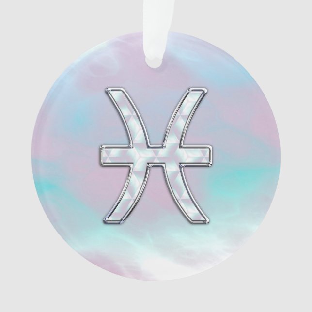 Pisces Zodiac Sign Mother Pearl Style Ornament (Vorderseite)
