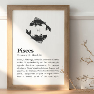 Pisces Zodiac Sign Poster