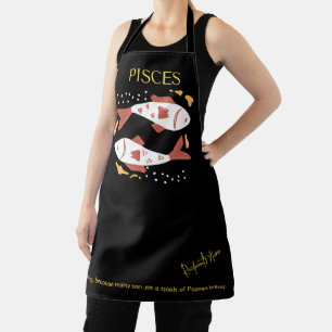 Pisces Zodiac Sign & Quote Modernes elegantes Gesc Schürze