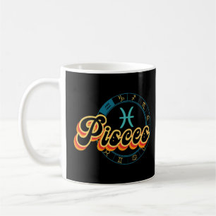 Pisces Zodiac Sign Retro Graphic Astrologie Kaffeetasse