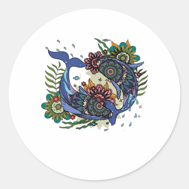 Pisces Zodiac Sign Runder Aufkleber (Vorderseite)