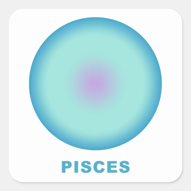 Pisces Zodiac Sign Stilvolle Gradient Quadratischer Aufkleber (Vorderseite)