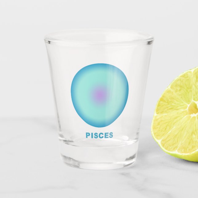 Pisces Zodiac Sign Stilvolle Gradient Schnapsglas (Vorderseite)