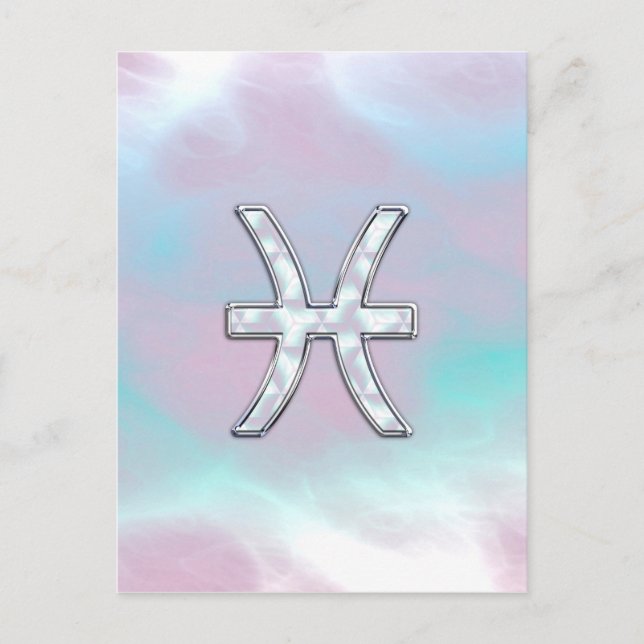 Pisces Zodiac Sign Stilvolle Mutter von Pearl Postkarte (Vorderseite)