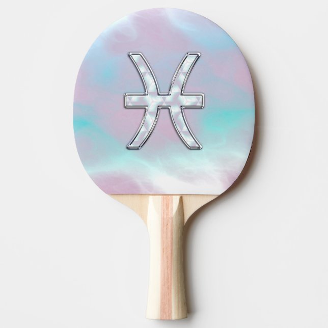 Pisces Zodiac Sign Stilvolle Mutter von Pearl Tischtennis Schläger (Vorderseite)