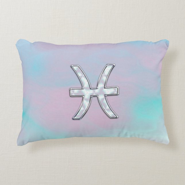 Pisces Zodiac Sign Stilvolle Mutter von Pearl Zierkissen (Vorderseite)