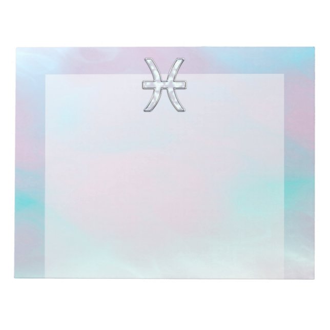 Pisces Zodiac Sign Stylish Mother of Pearl Notizblock (Vorderseite)
