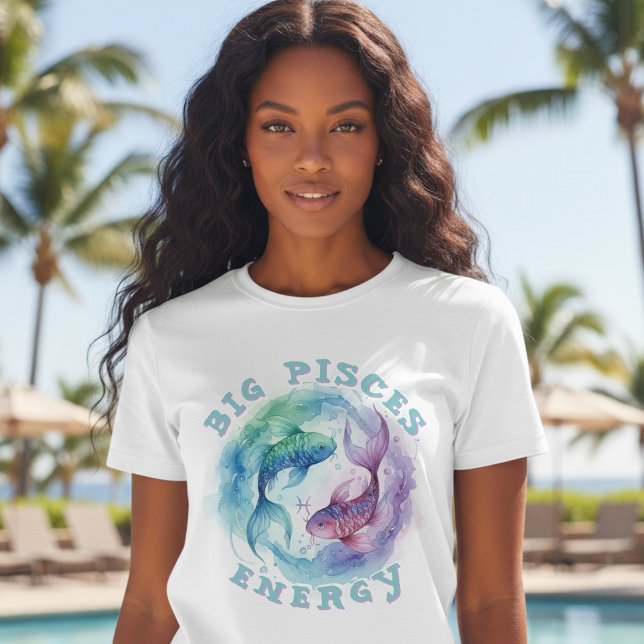 Pisces Zodiac Sign Watercolor Fish Astrology T-Shirt (Von Creator hochgeladen)