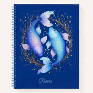 Pisces Zodiac Sign, zwei graceful Koi Fish Journal Notizbuch