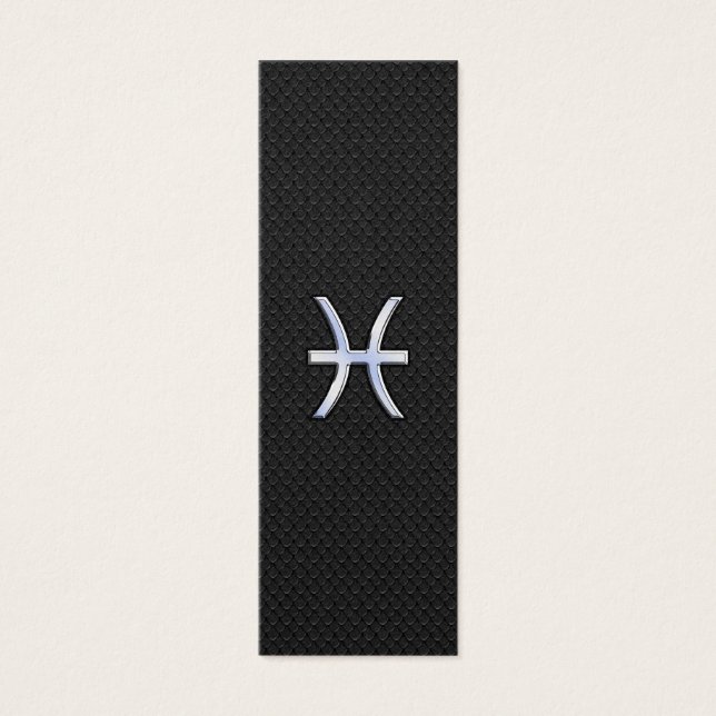 Pisces Zodiac signe sur Black Snake Décor de peau (Devant)