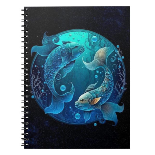Pisces Zodiac Spiral Notebook Notizblock (Vorderseite)