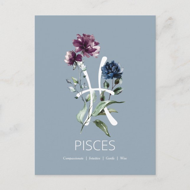 Pisces Zodiac Star Sign Postkarte (Vorderseite)
