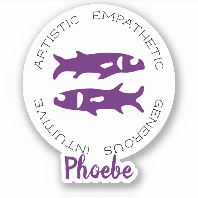 Pisces Zodiac Star Sign Tracks Aufkleber (Vorderseite)