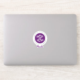 Pisces Zodiac Star Sign Tracks Lila Sticker