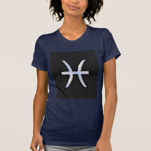 Pisces Zodiac Symbol auf Black Snake Skin Style T-Shirt