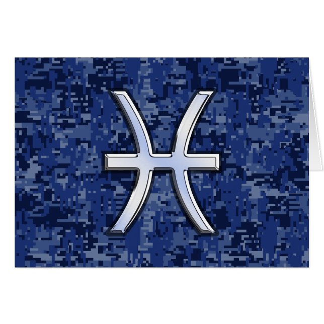 Pisces Zodiac-Symbol auf der Navy Blue Digital-Cam (Vorderseite (Horizontal))