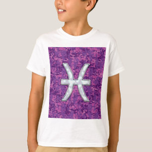 Pisces Zodiac Symbol auf Fuchsia Pink Digitale Cam T-Shirt