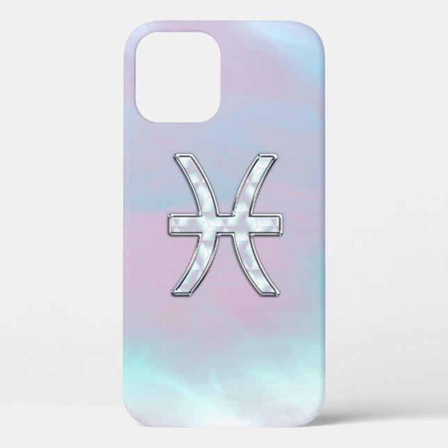 Pisces Zodiac Symbol Mother of Pearl Case-Mate iPhone Hülle (Rückseite)