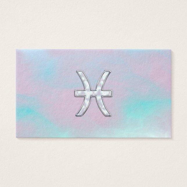 Pisces Zodiac Symbol Mother of Pearl Style (Vorderseite)