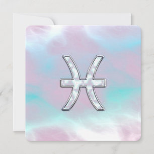 Pisces Zodiac Symbol Mother of Pearl Style