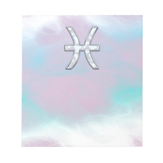 Pisces Zodiac Symbol Mutter der Perldekoration Notizblock (Vorderseite)