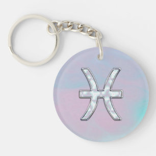 Pisces Zodiac Symbol Mutter der Perldekoration Schlüsselanhänger