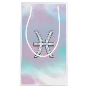 Pisces Zodiac Symbol Pastel Mutter Pearl Stil Kleine Geschenktüte