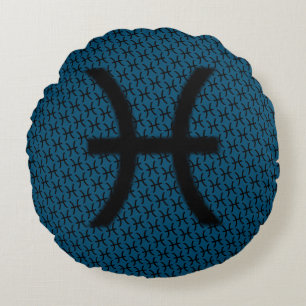 Pisces Zodiac Symbol Standard von Kenneth Yoncich Rundes Kissen