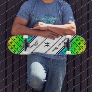 Pisces Zodiac Symbol Standard von Kenneth Yoncich Skateboard