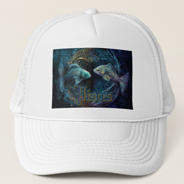 Pisces Zodiac Truckerkappe (Vorderseite)