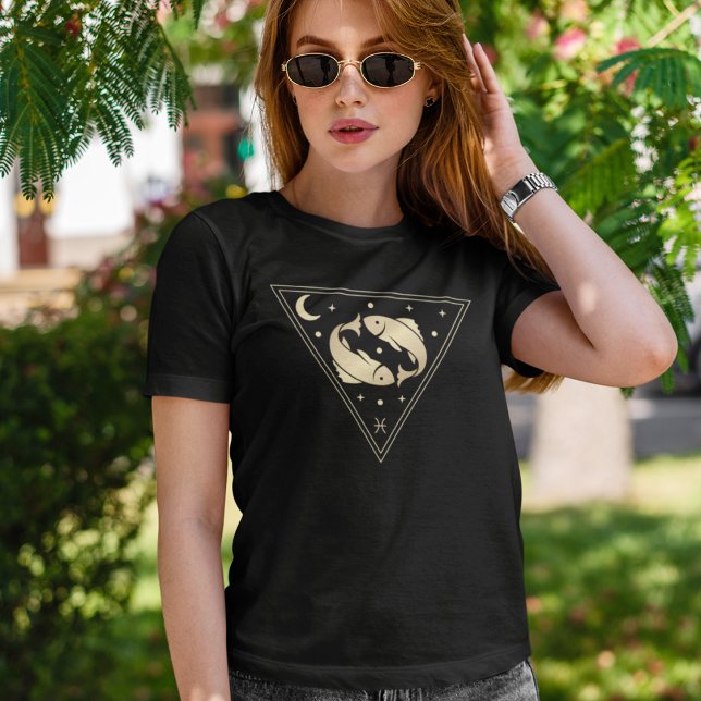 Pisces Zodiac-Unterwasserelement in Gold T-Shirt (Von Creator hochgeladen)