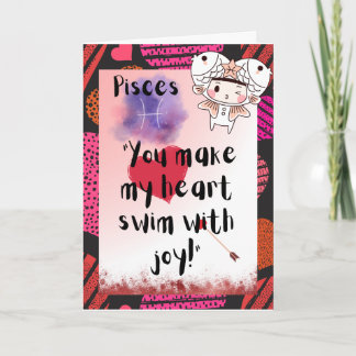 Pisces Zodiac Valentines Personalisierte Karte