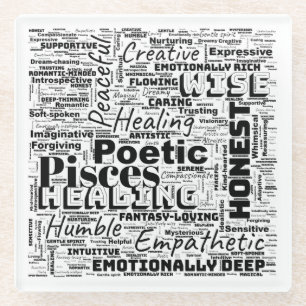 Pisces Zodiac Word Cloud Inspiration Glasuntersetzer