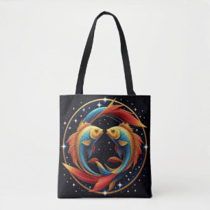 Pisces Zodiac-Zeichen im kosmischen künstlerischen Tasche