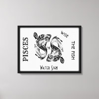 Pisces Zodiac Zeichen und Symbol Wrapped Canvas