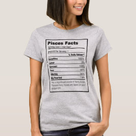 Piscess Nutrition Fact Zodiac T-shirt