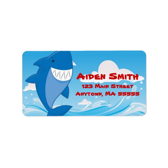 Piscine de requin Étiquettes de adresse de fête d' (Devant)