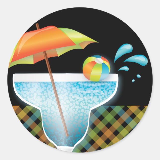 Piscine de style adulte Sticker Cocktail d'été (Devant)