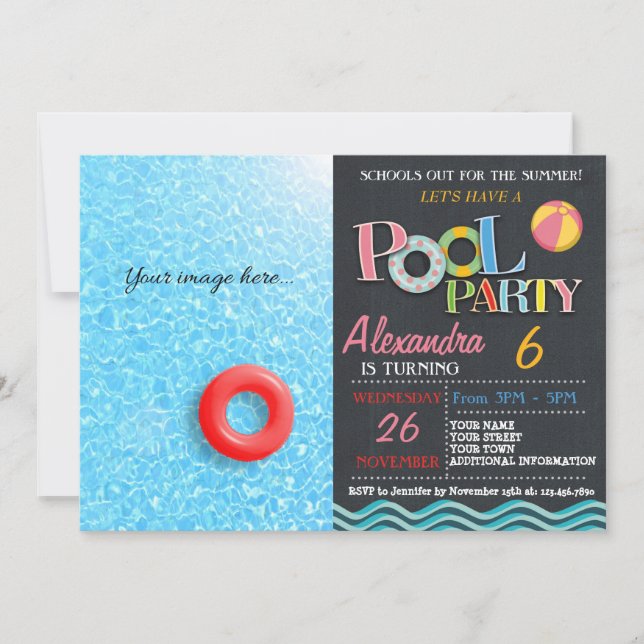 PISCINE D'ÉTÉ INVITATION | PISCINE ANNIVERSAIRE (Devant)