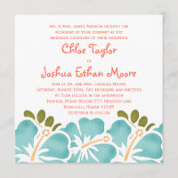 Piscine et Hibiscus de corail Invitations de maria