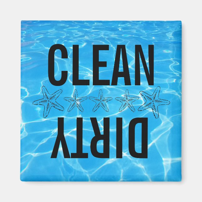 Piscine propre/sale Magnet pour lave-vaisselle (Devant)