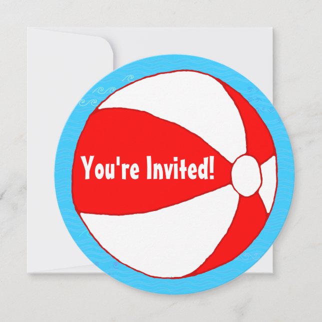 Piscine Thème Personnalisé Fête Ronde Invitations (Devant)
