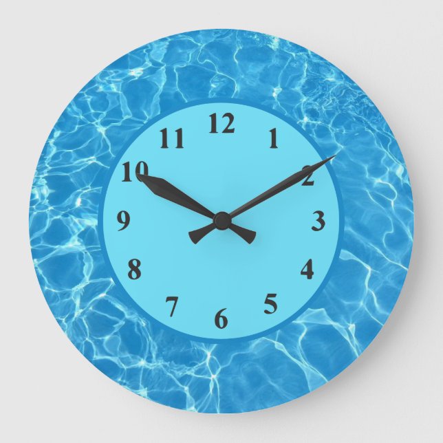 Piscine Tropicale Bleue Horloge Eau Mur Horloge (Recto)