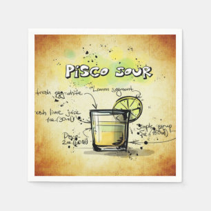 Pisco saures Getränk-Rezept Serviette