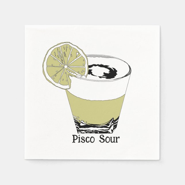 Pisco Sour Illustration Serviette (Vorderseite)