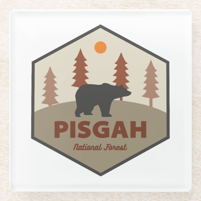 Pisgah National Forest Bear Glasuntersetzer (Vorderseite)