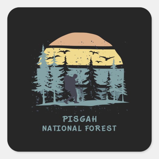 Pisgah National Forest Quadratischer Aufkleber (Vorderseite)