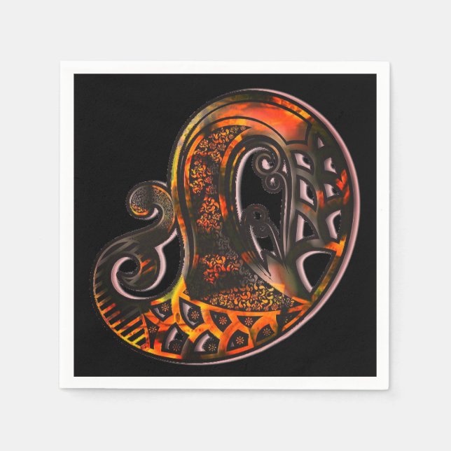 Pisley tortoise Muschel Orange Serviette (Vorderseite)