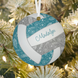Pislies Federn aquamarine Volleyball-Blütenvolleyb Ornament Aus Metall